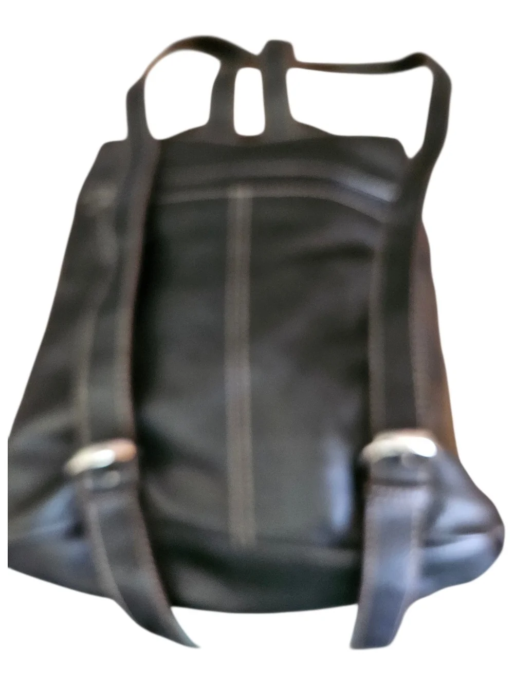 Tignanello Black Leather Backpack with Front Pockets